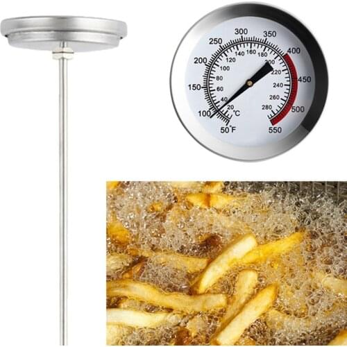Stainless Steel BBQ Smoker Pit Grill Bimetallic thermometer Temp Gauge with Dual Gage 500 Degree Cooking Tools