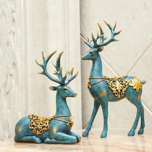 2pcs Deer OrnamentCreative Couple Stylish Special Deer Decoration Deer Decoration For Wine Cabinet Living Room Home Decoration