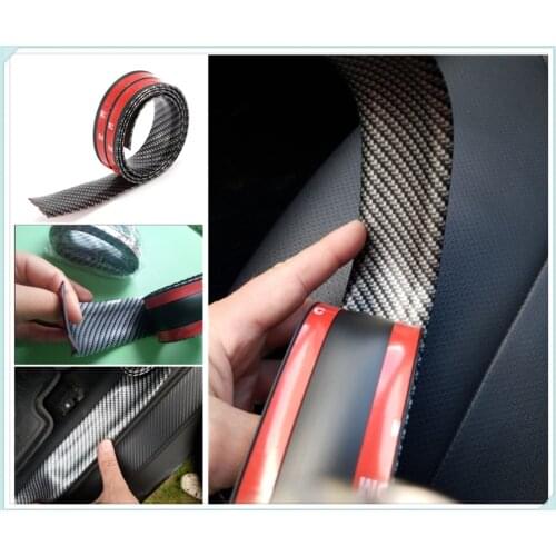 Universal car sticker 5D carbon fiber threshold rubber protection pad for Kia KND-4 Spectra5 Spectra Rio5 Trackster