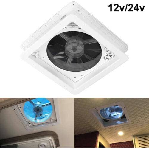 RV Caravan Electric Vents Fan 2-Way Air Ventilation with Remote Control for RV Caravan Bus Bathroom Roof Vent 13.4x13.4in