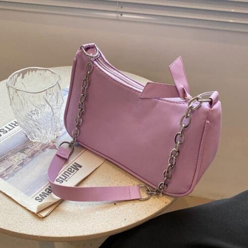 High Quality Crossbody Bag For Women Pu Leather Shoulder Bag Designer Chain Small Bag And Retro Solid Color Female Bags