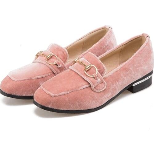 Big Size 9 10 11 12 ladies high heels women shoes woman pumps Square Suede Metal Decorative Single Shoes