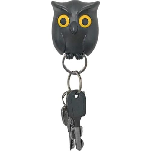 1PC Night Owl Magnetic Key Hooks Black Wall Holder Magnets Attraction Keychains Home Storage