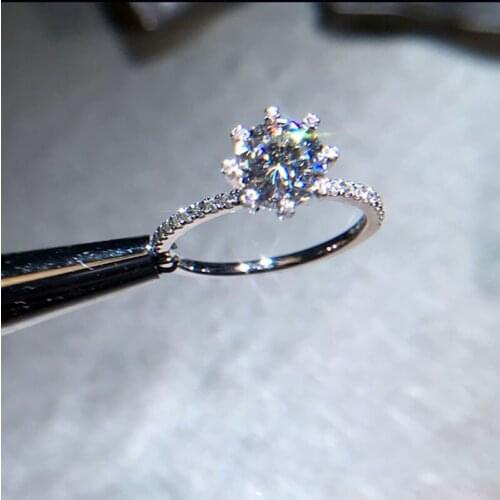 100% 18K 750Au Gold ring Moissanite Diamond Ring Wedding ring D color VVS With national certificate01