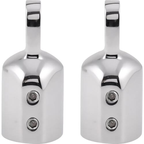 2 Pieces Marine Stainless Steel Eye End Cap Bimini Top Fitting Hardware 22mm