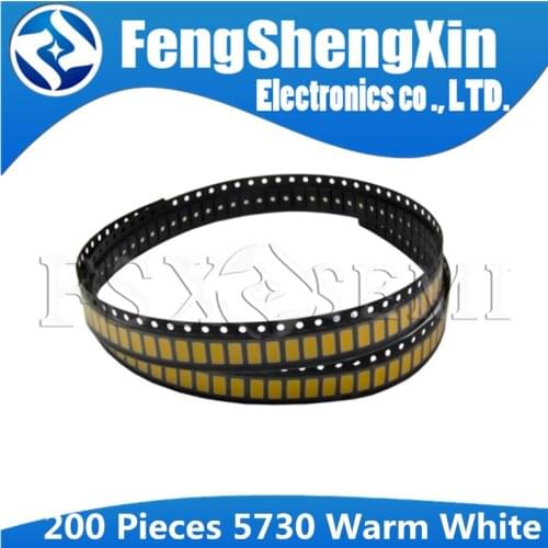 200pcs/lot 5730 Warm White Light 0.5W 55-60LM 3200K SMD LED 5730 5630 diodes