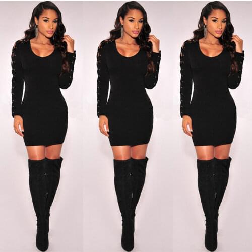 2018 NEW Fashion sexy Women Long Sleeve Bodycon Casual Party Evening Mini Dress