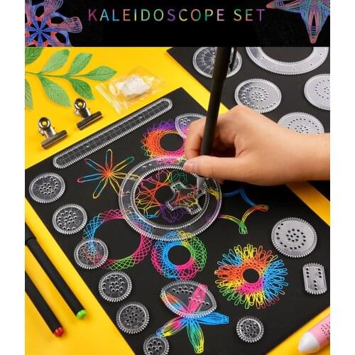 28pcs Spirograph Drawing Ruler Toys Learning Educational Children Interlocking Gears Wheels Drawing Painting Flower Curve Gauge