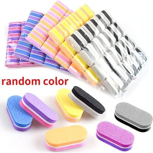 50 Pcs/lot Mini Nail Files Colorful Sponge Nail File Buffer Block Pedicure and Manicure Nail Tools Kit Nail Files 100 180
