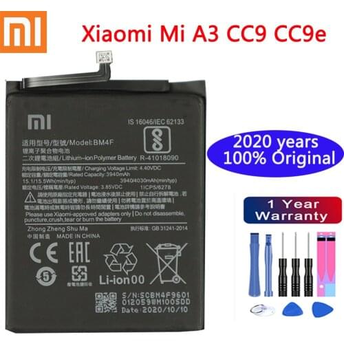 4030mAh Original XIAO MI Phone Battery BM4F for Xiaomi Mi A3 CC9 CC9e Replacement Batteries Xiaomi bateria CC9 Mi9 Lite