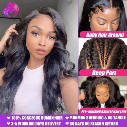 BLACROSS 4X4 Lace Front Human Hair Curly Body Weave Wigs Wave Body Pre Plucked Hairline For Women Brazillian Hair Lace Front