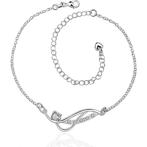 Anklet silver plated anklet silver fashion jewelry anklet 20+10CM chain for modern women jewelry ghhg LA036-B