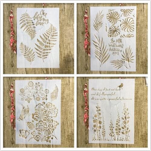 CraftArtGo DIY Leaf Stencils Painting Scrapbook Coloring Cake decorating sugar powder sieve printing mold printing table