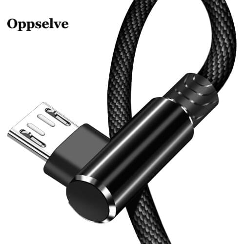 Micro USB Cable for Android Devices L-shape 1M 2M Charging Cord 90 Degree Nylon Braided Wire for Huawei Sony LG micro USB cord