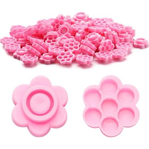 Glue Rings For Lashes100PCS Disposable Plastic Volume Lash Fan Blossom Glue Cups Fanning Holder Organizer For Eyelash Extensions