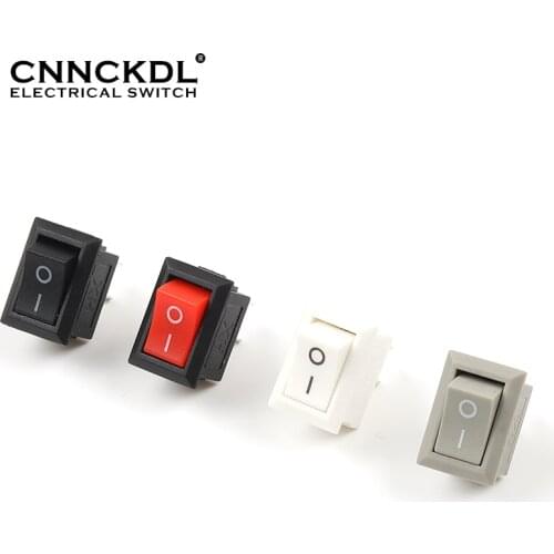10 Pcs/lot KCD11 2 Pin 10x15mm Mini Push Button Switch SPST 3A 250V AC Snap-in On/Off Boat Rocker Switch 1Black Red White Gray
