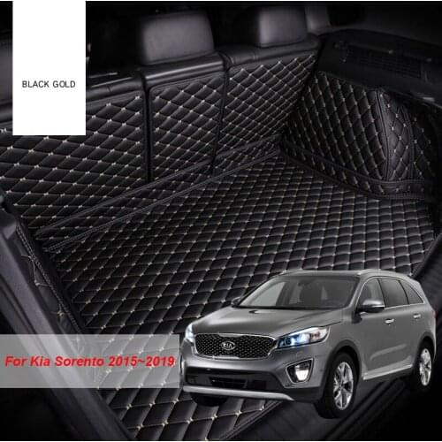 Leather Material Car Trunk Mats For Kia Sorento Prime UM 5 Seats 2015 2016 2017 2018 2019 Cargo Liner Accessories