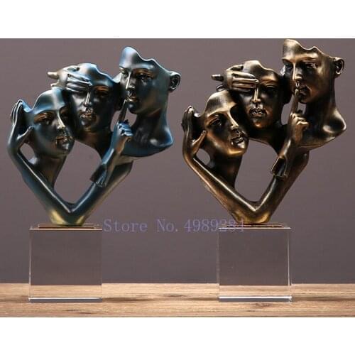 Creative Resin Thinker Abstract Character Crafts Decoration Gold Modern Home Living Room Furnishing Home Decoration Accessories
