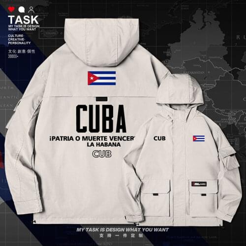 Cuba Cuban CU CUB men jacket hooded nation flag windbreaker mens long sleeve fashion clothing new top printed autumn clothes
