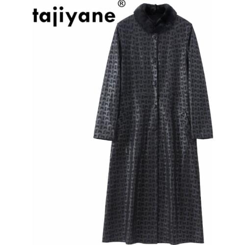 Autumn Real Winter Genuine Leather Jacket Women Clothes 2021 Mink Fur Collar Natural Sheepskin Coat Korean Vintage Coats PYP1902