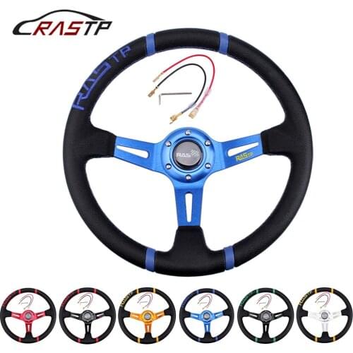 Soft leather Aluminum Universal 14inch 350mm Drifting Steering Wheel/Leather Car Steering wheel Suitable for most cars RS-STW026