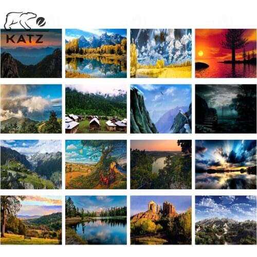 Tropical rainforest landscape diamond painting cross stitch kit home decoration handmade DIY sunset town diamond embroidery