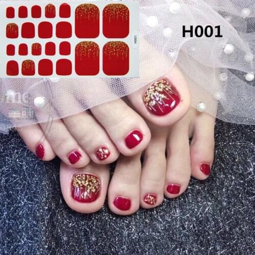 22Tips/Lot Toenail Sticker Full Cover Waterproof Non-toxic Sticker Foot Toenail Tablets DIY Nail Art Tool Accessories Manicure
