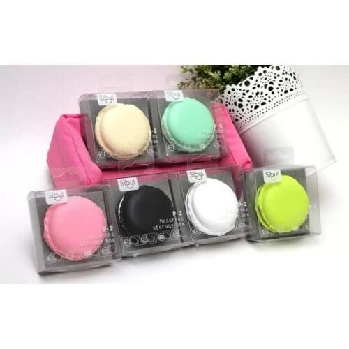 P2 Mini macaron plastic jewelry store cute mini candy storage box organizer cajas small objects household gift free shipping