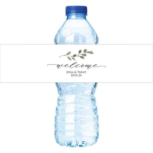 Personalized Welcome Labels Greenery Water Bottle Label Wedding Water Bottle Label Best Day Ever WaterBottle Stickers