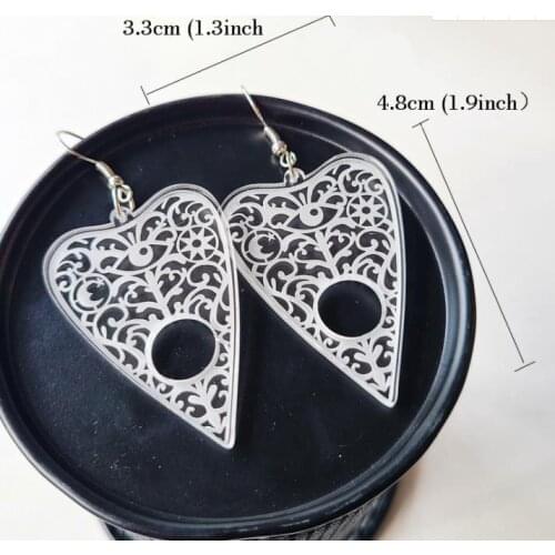 Transparent Acrylic Eyes Retro Guitar Pick Music Festival Band Earrings