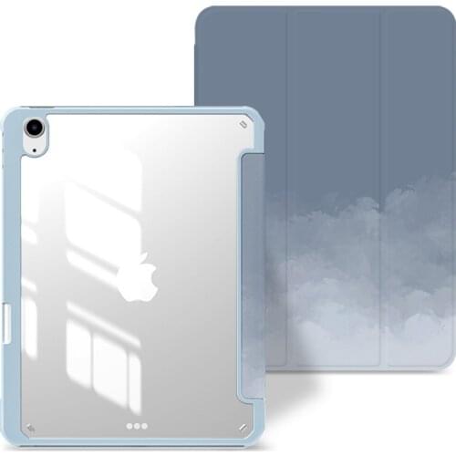 Transparent Case For IPad 2020 Pro 11 8th 7th Cover With Pencil Slot Cover For Ipad air 4 10.9 inch Foldable Stand Case