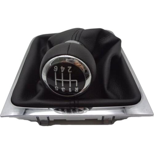 5 Speed 6 Gear Shift Knob With Chrome Frame For VW Passat B6 CC 3C R36 TDI 2005 2006 2007 2008 2009 2010-2013