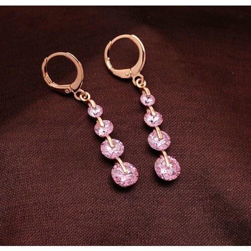 Korean Rhinestones Earrings For Women Girls Fashion Crystal Hanging Dangle Earrings Vintage Eardrop Accessories Jewelry