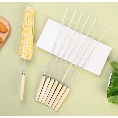 Skewers for Barbecue Reusable Grill Stainless Steel Skewers Shish Kebab BBQ Camping Flat Forks Gadgets bbq accessories grilling