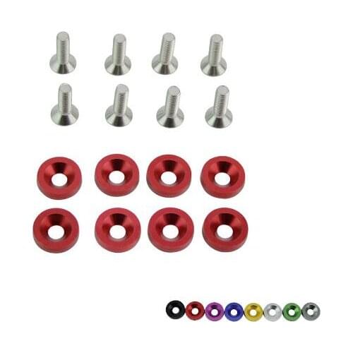 8pc M6 Aluminum Alloy Countersunk Head Washers for Flat Head Screw Bolt Gasket Aluminum Cone Washer Anodized