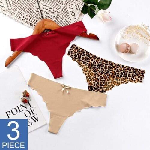 3 Pcs Woman Underwear Sexy Seamless Thong Panty Female Panties T-back Solid Soft G-string for Woman Comfortable Lingire
