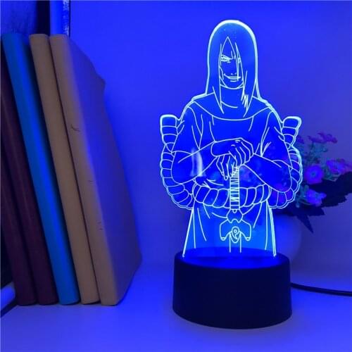 Japanese Anime Naruto Figure Orochimaru LED 3d Night Lamp for Children Bedroom Decorative LED Lighting Best Birthday Xmas Gifts