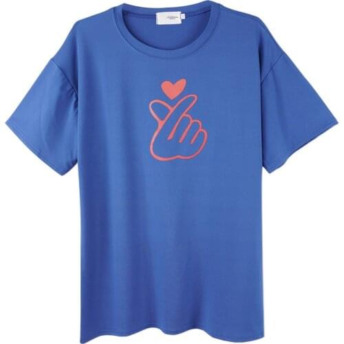 Neatie kiddie Heart Print T-shirt Women Harajuku Top Tee Shirt Short Sleeve O-neck Summer Loose Streetwear Tshirt Female