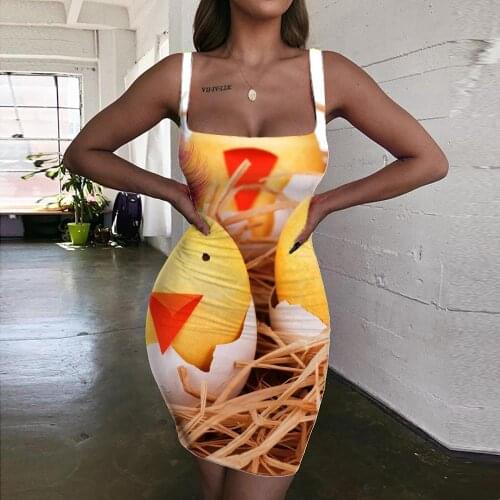 KYKU Brand Egg Dresses Women Lovely 3d Print Harajuku Vestido Sexy Womens Clothing Plus Size Beach Korean Style High Quality