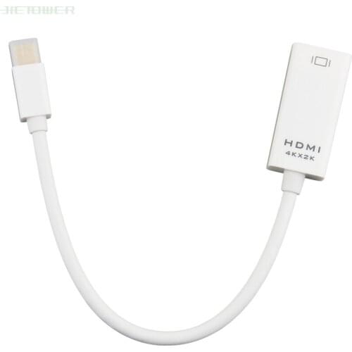 100PCS Mini DP To HDMI Adapter Mini DisplayPort Cable Thunderbolt 2 HDMI Converter for MacBook Air 13 Surface Pro 4 Thunderbolt