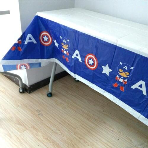 132*220cm Captain America Theme Tablecloth Happy Birthday Party Captain Tablecover Kids favors Baby Shower Superhero Supplies