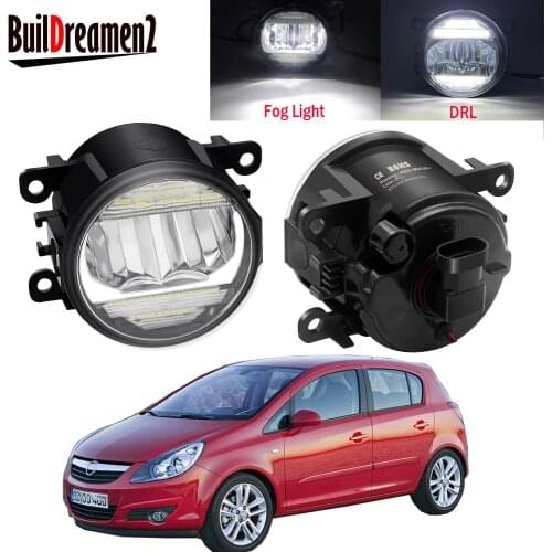 2 X Car Front Bumper LED Fog Light Assembly Daytime Running Lamp DRL 30W H11 12V Styling For Opel Corsa D Hatchback 2007-2015