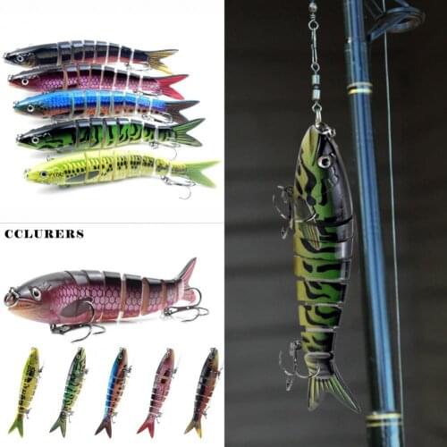 3Pcs 13.5cm 20g Fishing Lure Multi Jointed Attractive Plastic 3D Eyes Bionic Bait Jig Hook Sharp and Durable for Angling