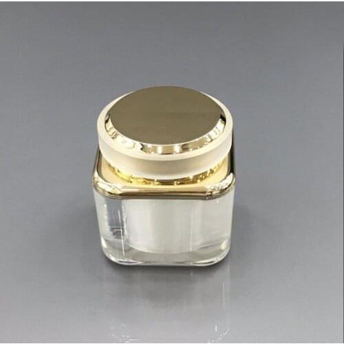 30G square shape acrylic gold/silver jar bottle essence day night cream serum moisturizer foundation skin care cosmetic packing