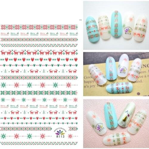3D Stickers for Nails Self-adhesive Design Colorful Christmas Stripe Nail Art Decorations Decals Foil Wrap Manicure Accessories