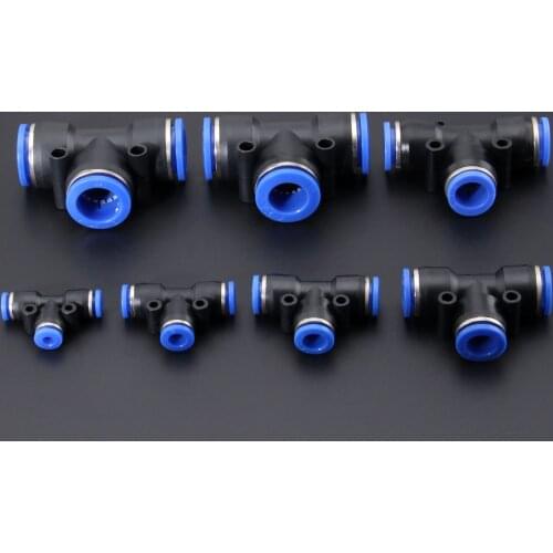 5Pc PE 4/6/8/10/12/14/16mm T-junction Pneumatic Fittings Air 3 Way Quick Joint Fitting Connector Plastic Pneumatic Part