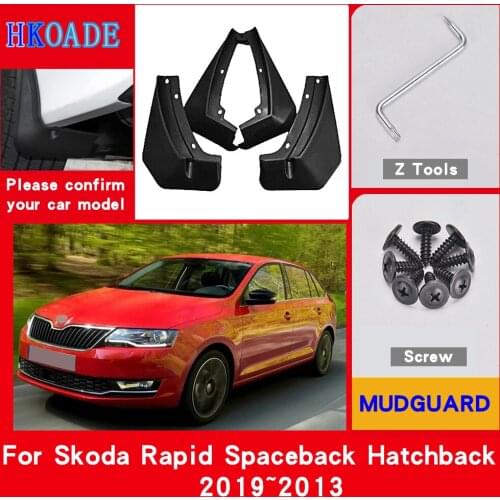 Car Mud Flaps For Skoda Rapid Spaceback Hatchback 2019~2013 Mudguards Splash Guards Fender Mudflaps Car Fender Accessories