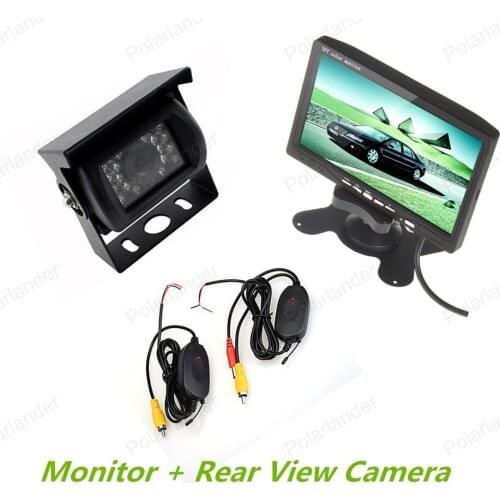 Wireless 7 Inch TFT LCD Color Display Screen Monitor + Rear View camera for bus truck parking