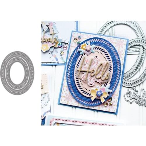 Elliptical Cutout Box Metal Cutting Dies for Scrapbooking Handmade Tools Mold Cut Stencil New DIY Card Make Mould Model Craft