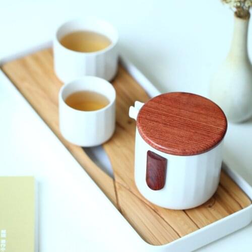 Ceramic Teapot with 2 Teacups Portable Travel Tea Set Drinkware